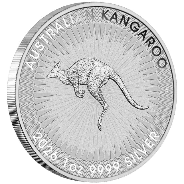 1oz Silver Kangeroo 2026 Coin | Genuine Perth Mint 99.99% Silver