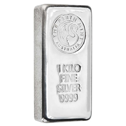 1 Kilo Silver Cast Bar | Genuine Perth Mint 99.99% Silver