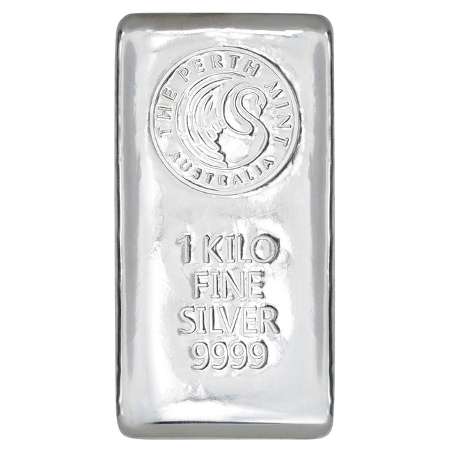 1 Kilo Silver Cast Bar | Genuine Perth Mint 99.99% Silver